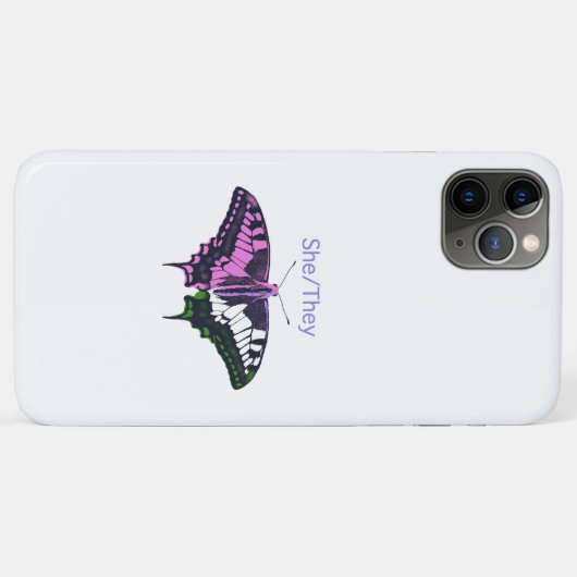 She/They Non-Binary Flag Swallowtail Butterfly Case-Mate iPhone Hülle (Rückseite (Horizontal))