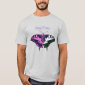 She/They Non-Binary Flag Swallowtail Butterfly T-Shirt (Vorderseite)