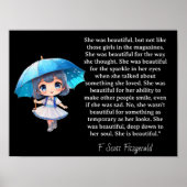 She was beautiful === F.Scott Fitzgerald  quote Poster (Vorne)