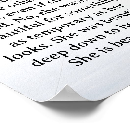 She was beautiful ===  quote poster (Ecke)