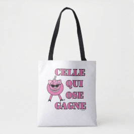 She Who Dares Wins in French w/ Girly Pig Tasche