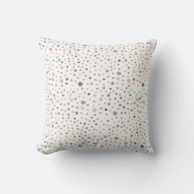 Shea Confetti Watercolor Dots Throw Kissen (Vorderseite)