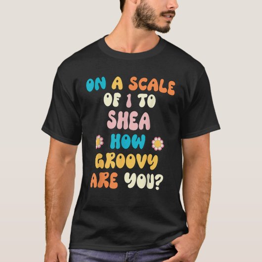 SHEA Cute Retro Girls Groovy SHEA Personalized Nam T-Shirt (Vorderseite)