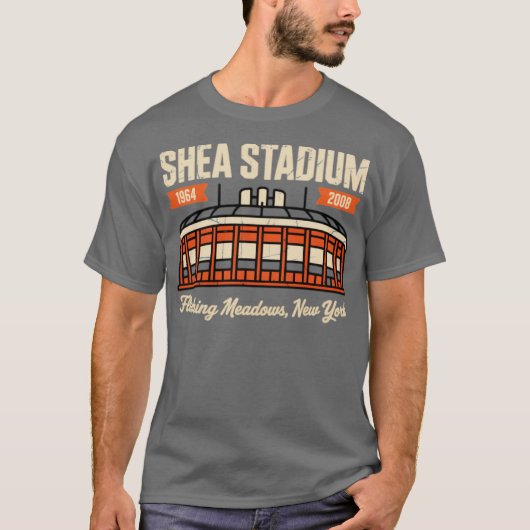 Shea Stadium Flushing Meadows, NY Retro Baseball T-Shirt (Vorderseite)