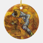 Sheaf Binder (nach Millet) von Vincent van Gogh Keramik Ornament (Hinten)