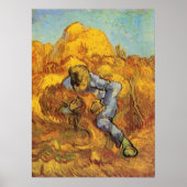 Sheaf Binder (nach Millet) von Vincent van Gogh Poster (Vorne)