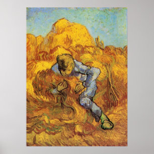 Sheaf Binder (nach Millet) von Vincent van Gogh Poster