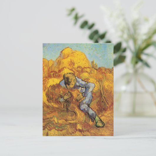 Sheaf Binder (nach Millet) von Vincent van Gogh Postkarte (Stehend Vorderseite)