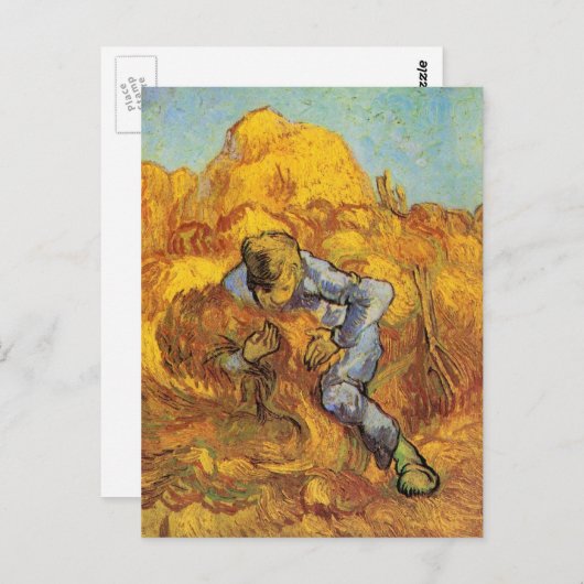 Sheaf Binder (nach Millet) von Vincent van Gogh Postkarte (Vorne/Hinten)