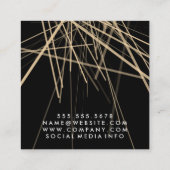 Shear and Comb Eleganter Glitzer Abstrakt Lines Quadratische Visitenkarte (Rückseite)