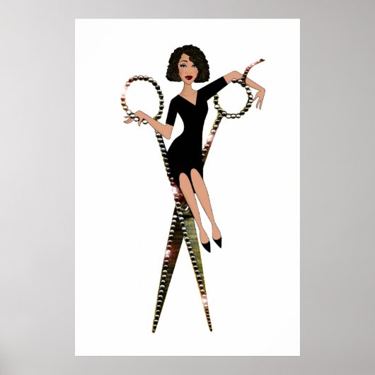 "Shear Diva", Afrikanisch-Amerikanische Diva Poster (Vorne)