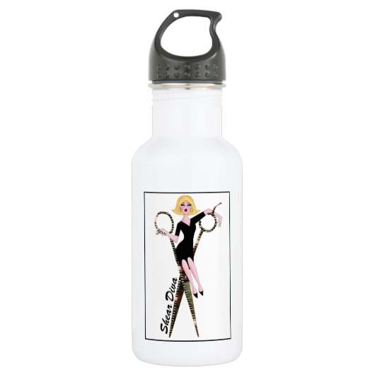 Shear DIVA - Hair Stylist DIVA Trinkflasche (Vorderseite)