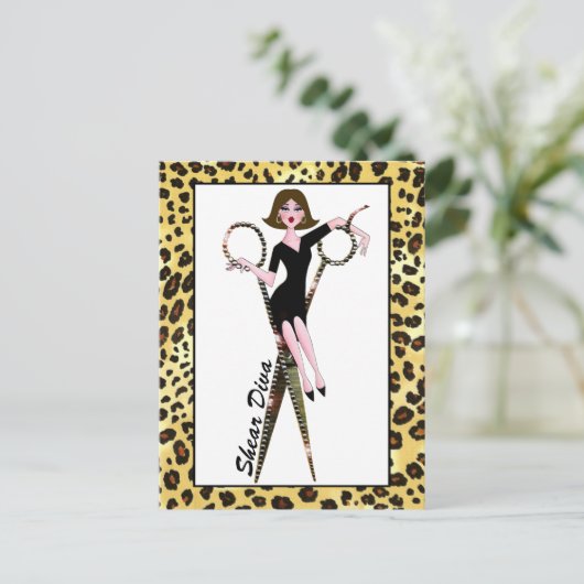 Shear Diva (mit dunklem Haar) Postkarten (Stehend Vorderseite)