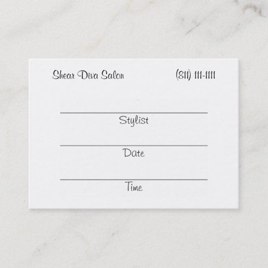 Shear Diva (roter Kopf) Appt. Karten/Chubby Terminkarte (Vorderseite)