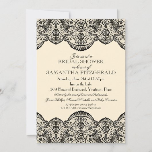 Shear Lace Brautparty Einladung (Vorderseite)