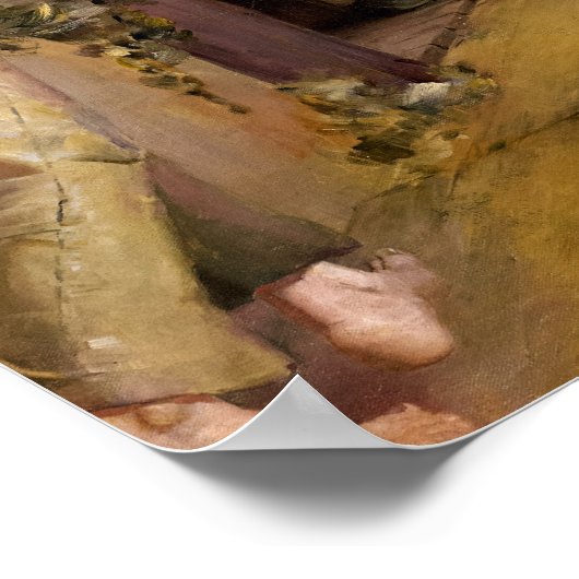 Shear the Rams, 1890 von Tom Roberts Poster (Ecke)