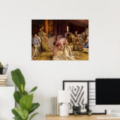 Shear the Rams, 1890 von Tom Roberts Poster (Heimbüro)