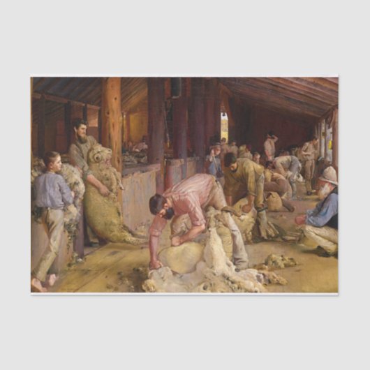 Shear the Rams, 1890 von Tom Roberts Seidenpapier (Vorderseite)