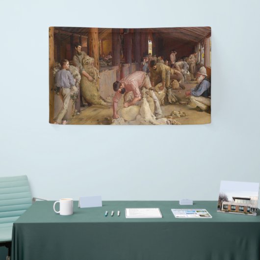 Shear the Rams (Australian Art) (Tom Roberts) Banner (Messeveranstaltung)