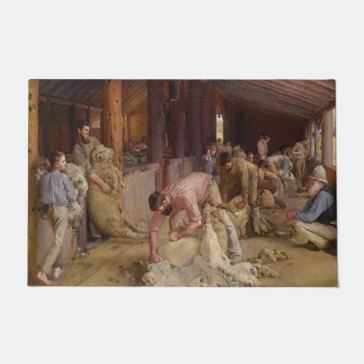Shear the Rams (Australian Art) (Tom Roberts) Fußmatte (Vorderseite)