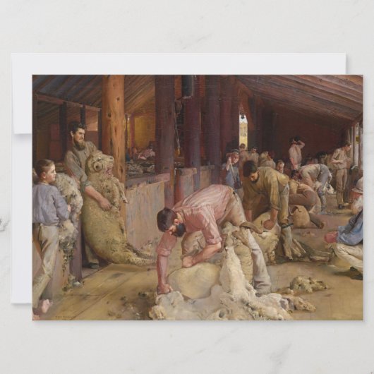 Shear the Rams (Australian Art) (Tom Roberts) Karte (Vorderseite)