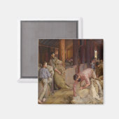Shear the Rams (Australian Art) (Tom Roberts) Magnet (Vorderseite/Rückseite)