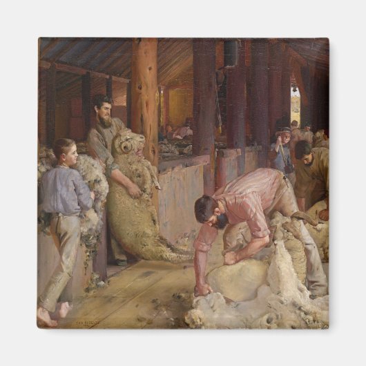 Shear the Rams (Australian Art) (Tom Roberts) Magnet (Vorne)