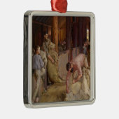 Shear the Rams (Australian Art) (Tom Roberts) Ornament Aus Metall (Rechts)