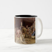 Shear the Rams (Australian Art) (Tom Roberts) Zweifarbige Tasse (VorderseiteRechts)