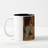 Shear the Rams (Australian Art) (Tom Roberts) Zweifarbige Tasse (Links)