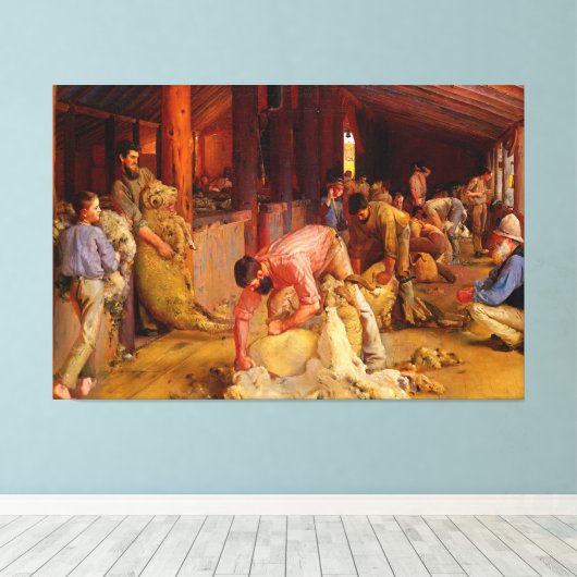 Shear the Rams Tom Roberts 1890 Australian Art Leinwanddruck (Insitu (Holzboden))