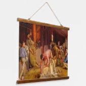 Shear the Rams Tom Roberts 1890 Wandteppich Mit Holzrahmen (Gewinkelt)