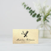 Shears und Comb Eleganter Glitzer Visitenkarte (Stehend Vorderseite)