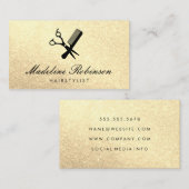 Shears und Comb Eleganter Glitzer Visitenkarte (Vorne/Hinten)