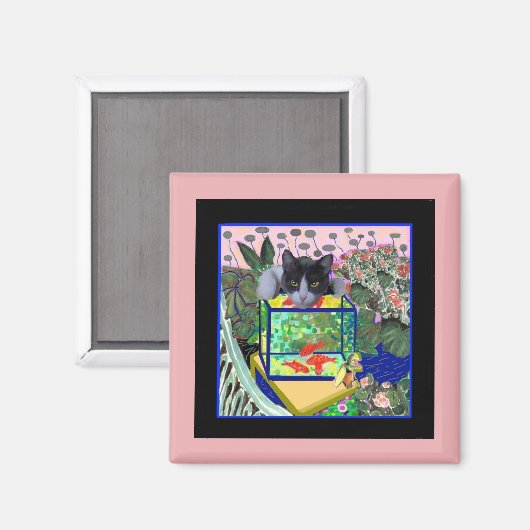 Shebas Goldfish, Katze, Art Parody, Magnet (Vorderseite/Rückseite)