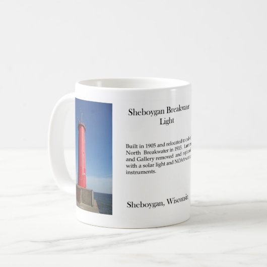 Sheboygan Breakwater Light-Tasse Kaffeetasse (Vorderseite Links)