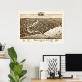 Sheboygan, WI Panorama Karte - 1885 Poster (Heimbüro)