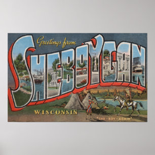 Sheboygan, Wisconsin (Amerikanische Ureinwohner #  Poster