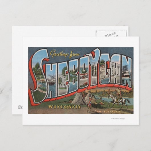 Sheboygan, Wisconsin (Amerikanische Ureinwohner #  Postkarte (Vorne/Hinten)