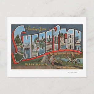 Sheboygan, Wisconsin (Amerikanische Ureinwohner # Postkarte