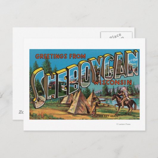 Sheboygan, Wisconsin (Amerikanische Ureinwohner # Postkarte (Vorne/Hinten)