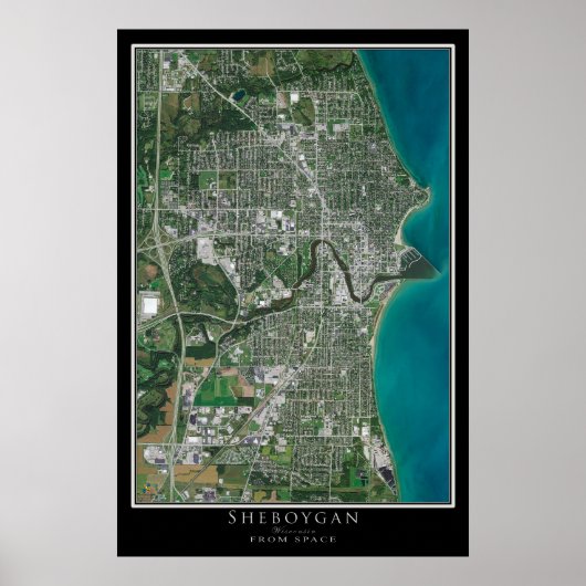 Sheboygan Wisconsin Satellite Poster Map (Vorne)