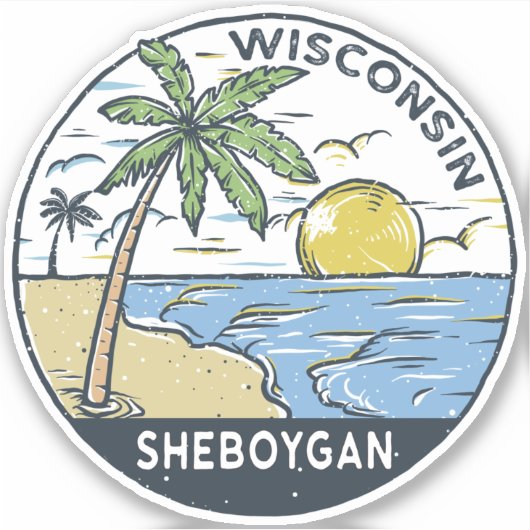 Sheboygan Wisconsin Vintag Aufkleber (Vorderseite)