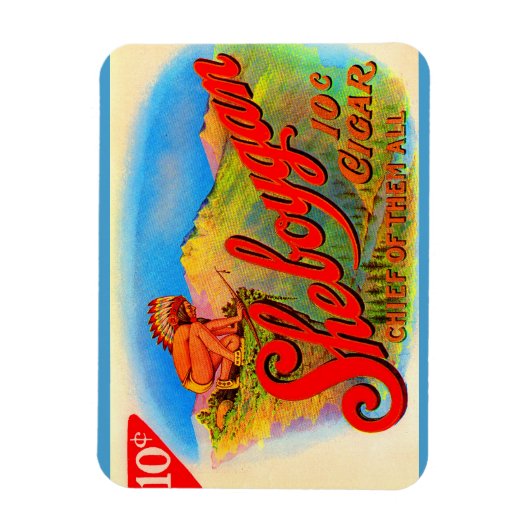 Sheboygan-Zigarrenlabel der 1920er Magnet (Vertikal)