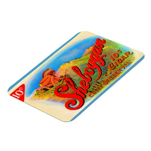 Sheboygan-Zigarrenlabel der 1920er Magnet (Linke Seite)