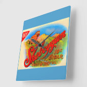 Sheboygan-Zigarrenlabel der 1920er Quadratische Wanduhr (Winkel)