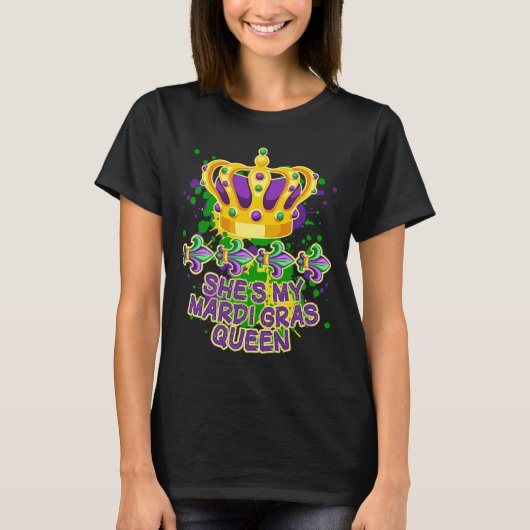 She'e My Mardi Gras Queen Paint Splatter Couples M T-Shirt (Vorderseite)