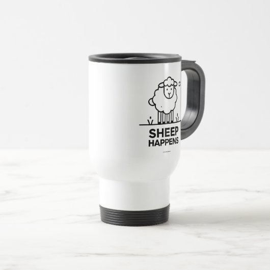 SHEEEN PAPPEN Funny Sheep Travel Mug Geschenk Reisebecher (VorderseiteRechts)