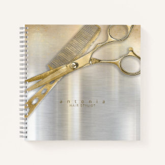 Sheen and Shears Hair Stylist Gold/Silver ID814 Notizblock
