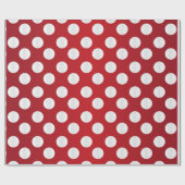 Sheen Red und White Large Polka Dots Geschenkpapier (Flach)